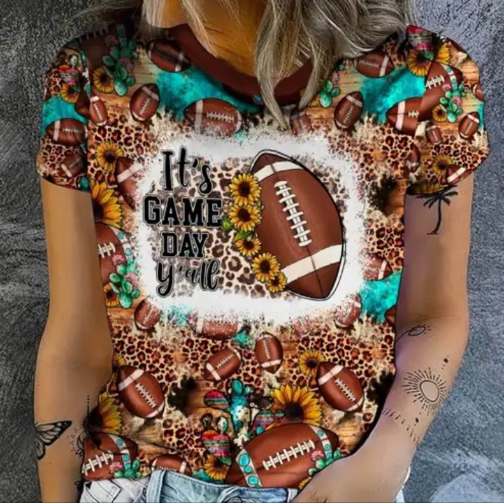 Colorful Football Graphic T-Shirt